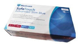 Рукавички нітрилові блакитні S SafeTouch Slim