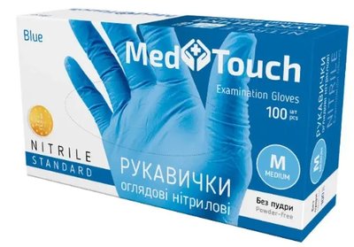 Рукавички нітрилові блакитні М Med Touch