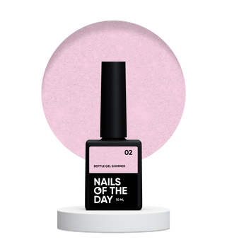 Гель молочно-рожевий зі срібним шимером NAILSOFTHEDAY Bottle Gel shimmer №02, 10 мл