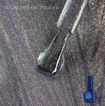 Гель лак світловідбивний котяче око сірий Touch Gel Polish 3D Cat Eyes №6, 9 мл