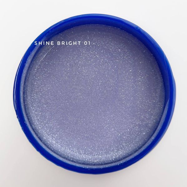 Гель для нігтів молочно-фіолетовий зі срібним шимером Touch Builder gel Shine Bright №1, 15 мл
