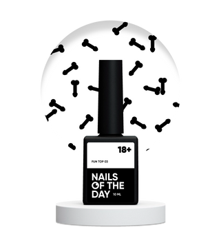 Топ 18+ з чорним артом глянцевий без липкого шару NAILSOFTHEDAY FUN! №03,10 мл