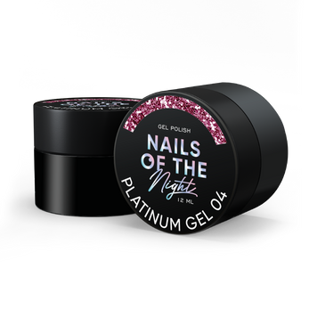 Гель рожевий зі щільною поталью NAILSOFTHENIGHT Platinum №04, 12 мл
