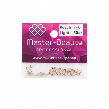 Стрази ніжні пудрово-персикові 2 мм 50шт Peach light №6, Master-Beauty