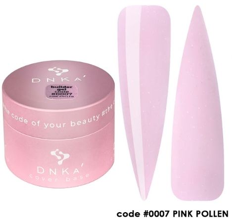 Гель будівельний ніжно-рожевий з шиммером DNKa Builder Gel #0007 Pink Pollen, 30 мл