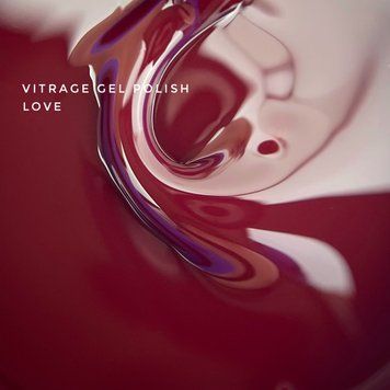 Гель-лак вітражний червоний Touch Vitrage Gel Polish LOVE, 9мл