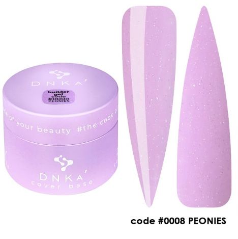 Гель будівельний ніжно-бузковий з шиммером DNKa Builder Gel #0008 Peonies, 30 мл