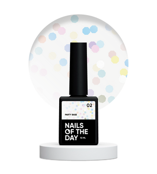 База молочна з голографічними шестигранниками NAILSOFTHENIGHT Party base 02, 10 мл
