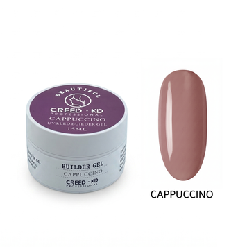Гель для нігтів тепло-коричневий Creed-KD Builder gel Cappucccino, 15 ml