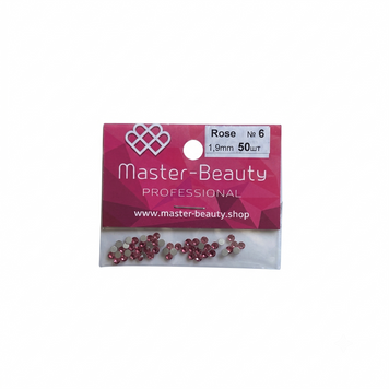 Стрази рожеві 1,9 мм 50шт Rose №6, Master-Beauty