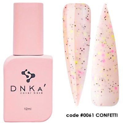 База камуфлююча з різними частинками DNKa Cover Base, 12 ml #0061 Confetti