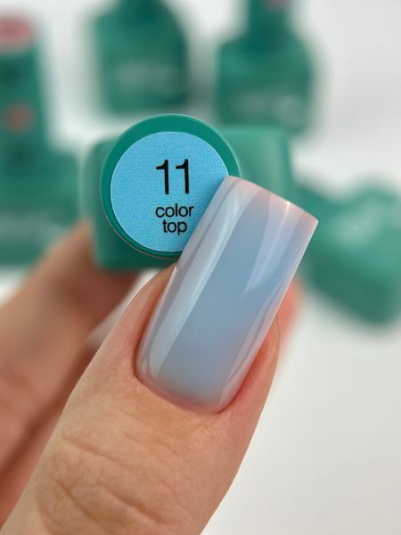 Топ для нігтів світло-блакитний Siller Top Color 11, 8мл