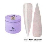 Гель будівельний напівпрозорий рожевий з шимером DNKa Builder Gel #0006 Celebrity, 15 мл
