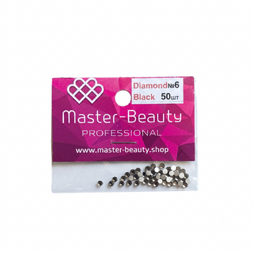 Стрази темно-сірі 2 мм 50шт Diamond black №6, Master-Beauty