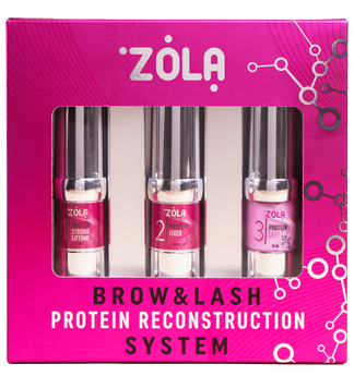 Набір для ламінування, ZOLA Pink Brow&Lash Protein Reconstruction System