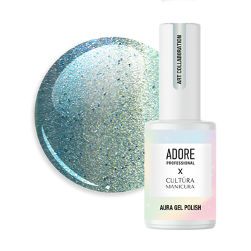 Гель-лак блакитний скляне котяче око хамелеон Adore Aura A-05, 8 мл