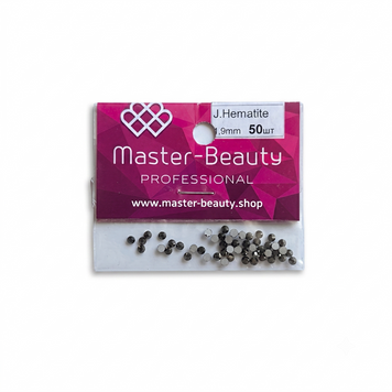Стрази чорний металік 1,9 мм 50шт Hematite №6, Master-Beauty