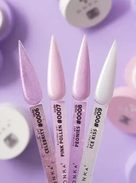Гель будівельний ніжно-бузковий з шиммером DNKa Builder Gel #0008 Peonies, 15 мл