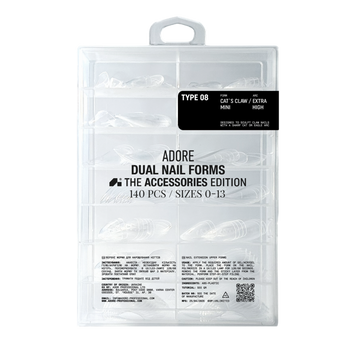 Верхні форми для нарощування коротких кігтів Dual Nail Forms (Type 8) Adore cat&rsquo;s mini claw, 140 шт