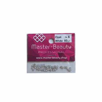 Стрази молочні 2 мм 50шт Opal White №6, Master-Beauty