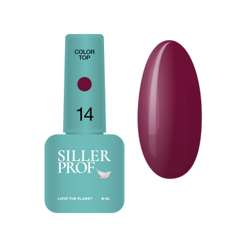 Топ для нігтів вишневий Siller Top Color 14, 8мл