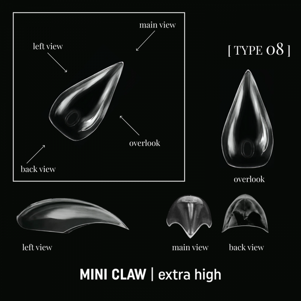 Верхні форми для нарощування коротких кігтів Dual Nail Forms (Type 8) Adore cat&rsquo;s mini claw, 140 шт