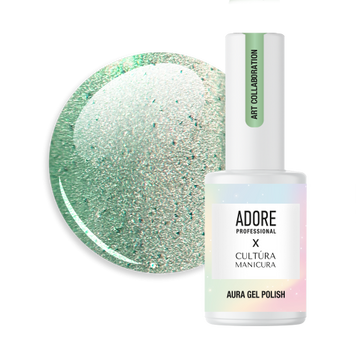 Гель-лак м'ятний скляне котяче око хамелеон Adore Aura A-07, 8 мл