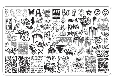 Пластина для стемпінгу Графіті Art Stamping №7 Graffity Art