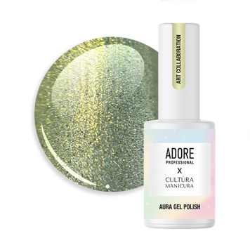Гель-лак трав'яний скляне котяче око хамелеон Adore Aura A-08, 8 мл