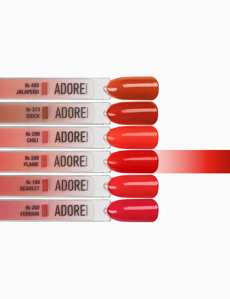 Гель-лак червоний Adore №288 flame, 12 мл