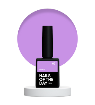Топ неоновий молочно-ліловий без липкого шару NAILSOFTHEDAY Neon top 02, 10 мл