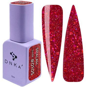 Гель-лак напівпрозорий червоний з шимером Gel Polish, 12 ml Spalah #0105