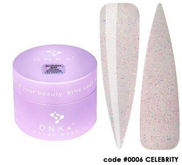 Гель будівельний напівпрозорий рожевий з шимером DNKa Builder Gel #0006 Celebrity, 30 мл