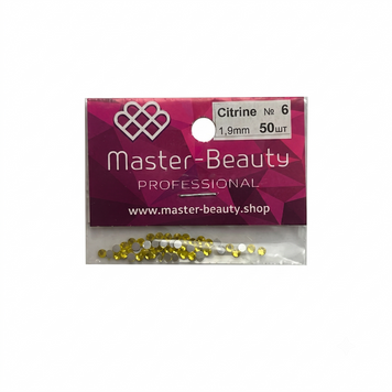 Стрази яскраво-жовті 1.9 мм 50шт Citrine №6, Master-Beauty
