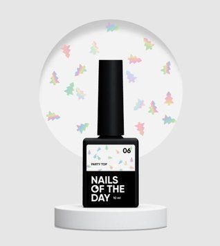 Топ з голографічними ялинками глянцевий NAILSOFTHEDAY Party №06, 10 мл
