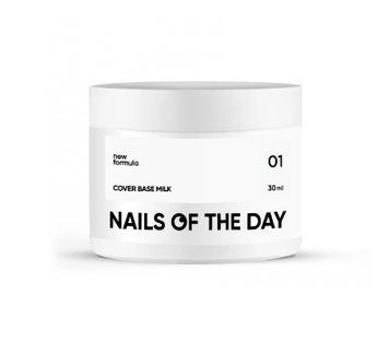 База молочна напівпрозора Nailsoftheday Cover base milk 01, 30 мл
