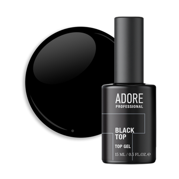 Топ для нігтів вітражний чорний Black Top Adore, 15 мл