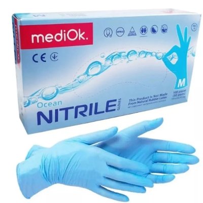 Рукавички нітрилові блакітні М "MediOk"
