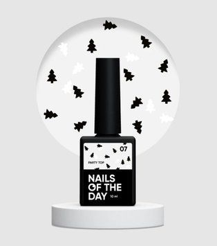 Топ з чорно-білими ялинками глянцевий NAILSOFTHEDAY Party №07, 10 мл