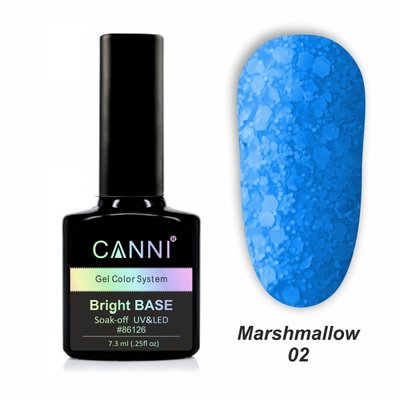 База кольорова блакитний неон з хлоп'ями №2 CANNI Marshmallow, 7,3 мл