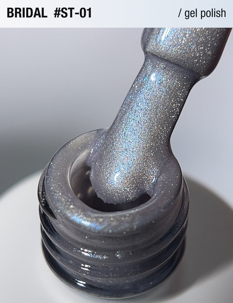 Гель-лак котяче око сріблясто-білий Adore cat`s eye St-01 bridal, 12 мл