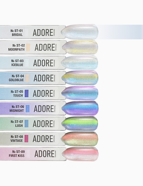 Гель-лак котяче око сріблясто-білий Adore cat`s eye St-01 bridal, 12 мл