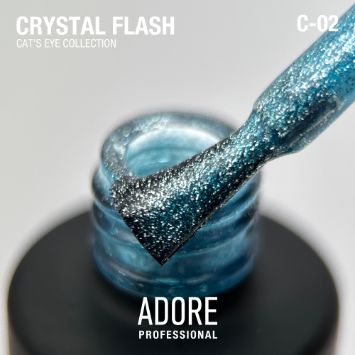 Гель-лак котяче око блакитний світловідбивний Adore С-02, 8 мл