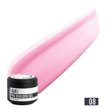 Гель насичений рожевий для укріплення та моделювання нігтів NUB Pro Builder Gel 08, 30 мл