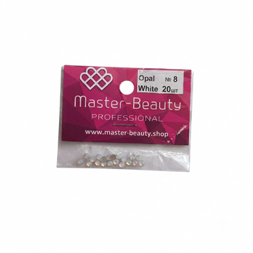 Стрази молочні 2,4 мм 20шт Opal White №8, Master-Beauty