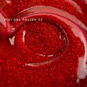 Гель-лак з блискітками червоний Touch Gel Polish Pixi №2, 9мл