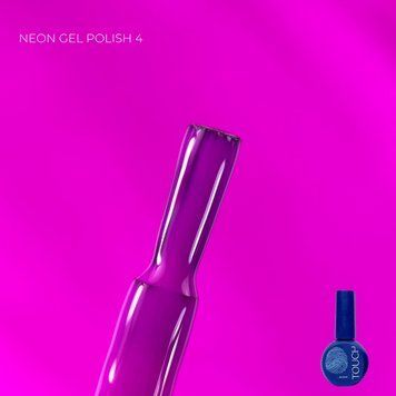 Гель-лак фіолетовий з рожевим підтоном неоновий Touch Neon gel polish №4, 9мл