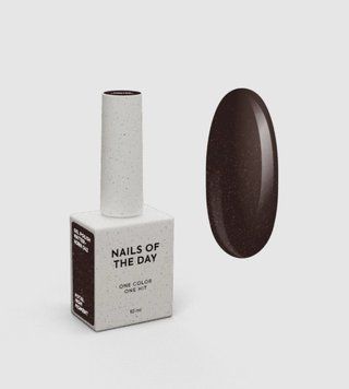Гель-лак шоколадно-коричневий з золотою поталлю NAILSOFTHEDAY Gel Polish Matterhorn, 10 мл