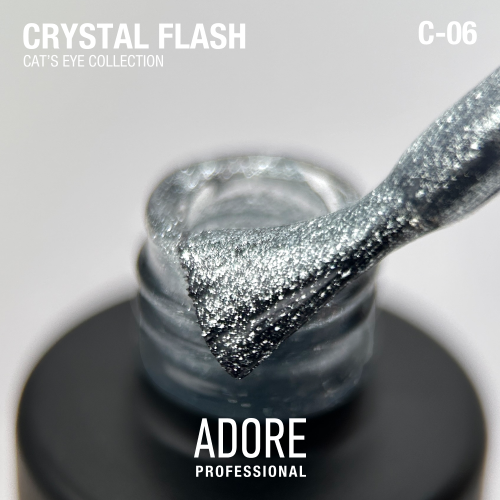 Гель-лак котяче око холодний срібний світловідбивний Adore С-06, 8 мл
