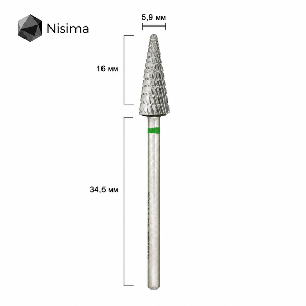 Фреза для лівші з гвинтовою насічкою Nisima Lr119cK
